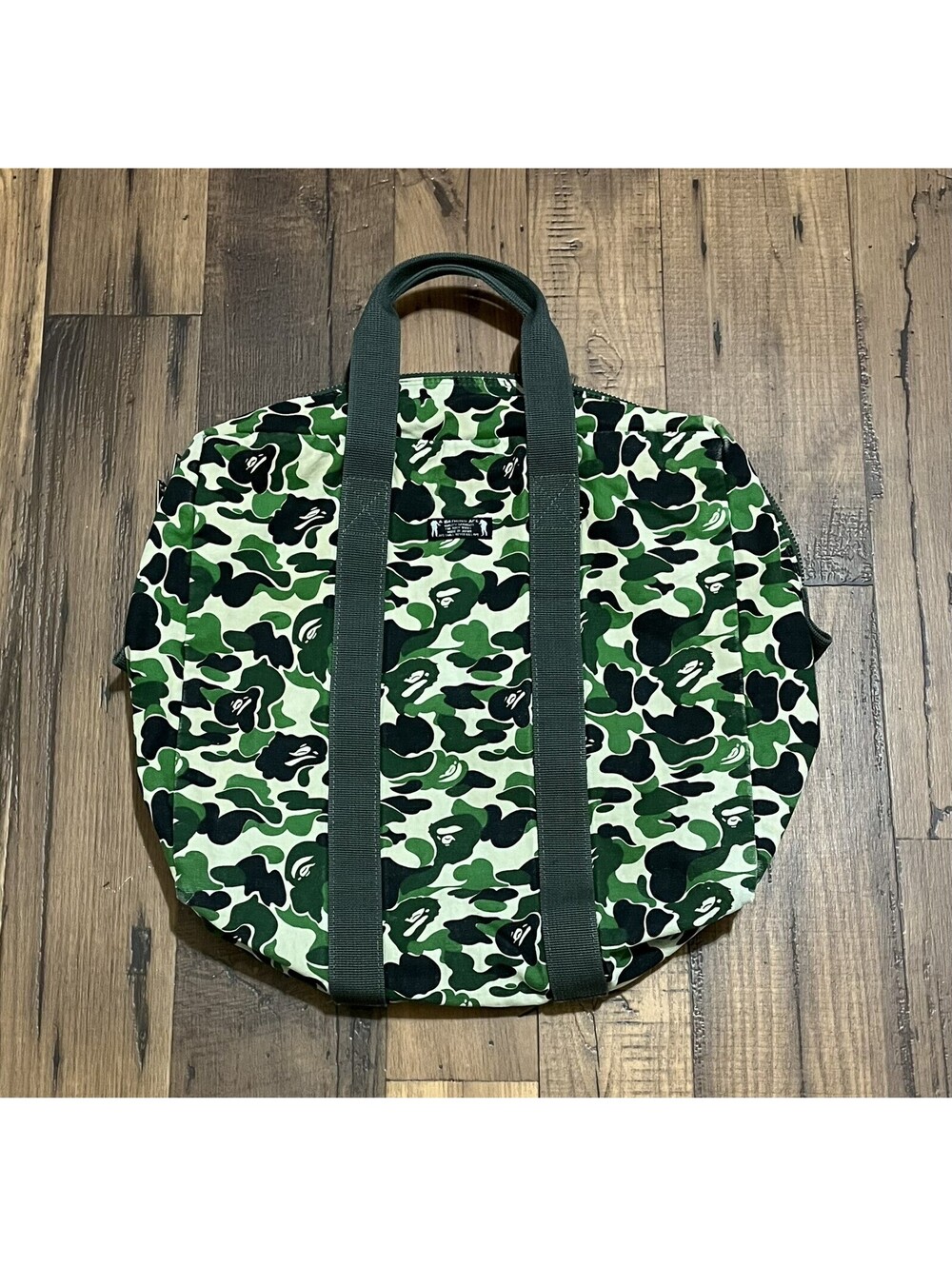A Bathing Ape Camo Duffle Tote Luggage Bag Green
